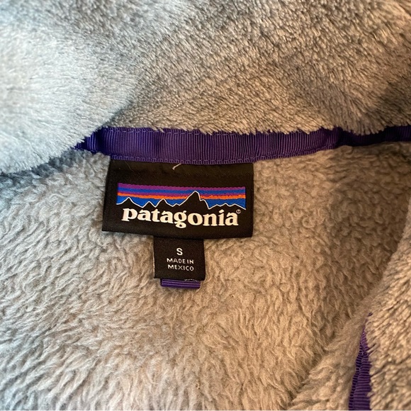 Patagonia Fleece Re-Tool Snap-T Pullover - Small - Gray and Purple - Picture 2 of 7